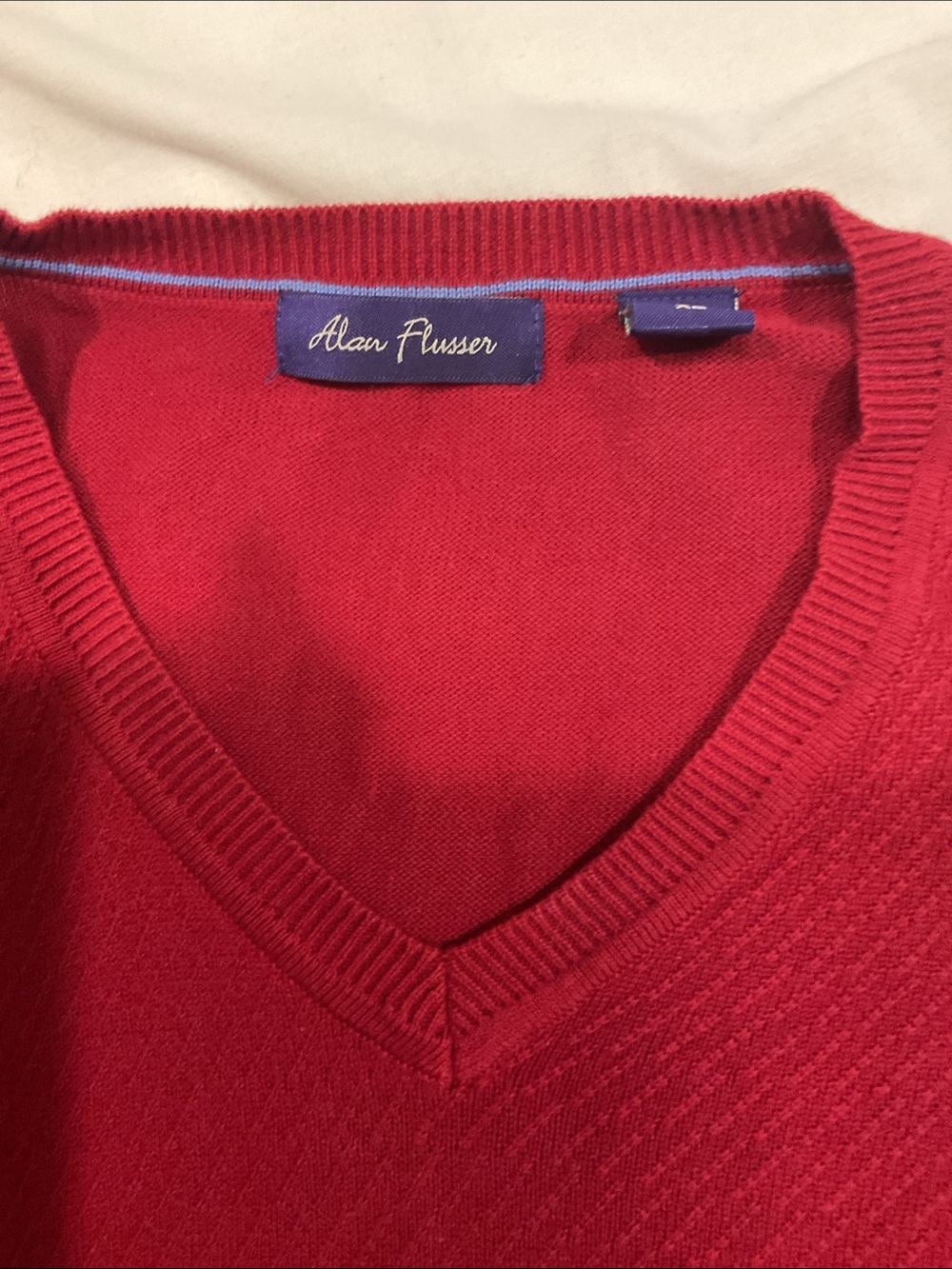 Alan Flusser Red V-Neck Sweater Vest